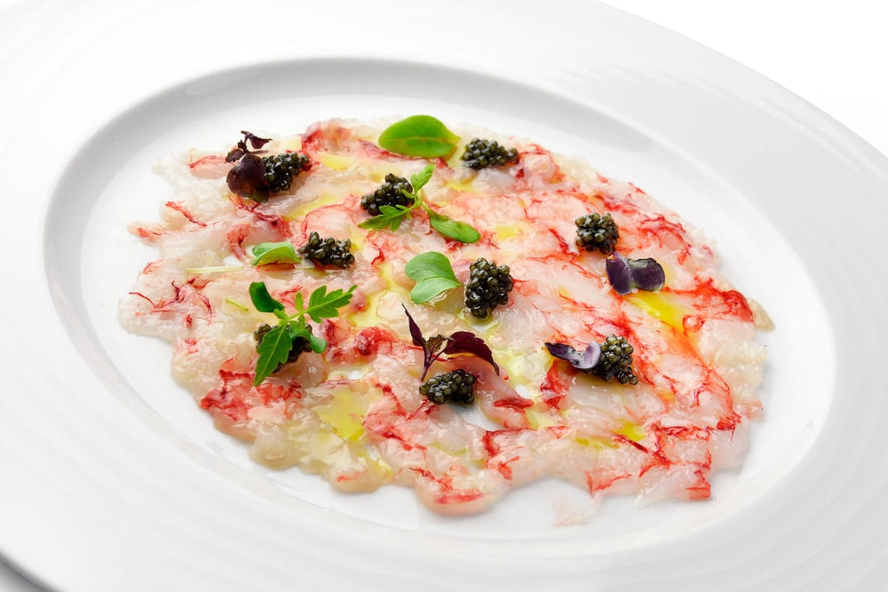 carpaccio de gambas San Valentín