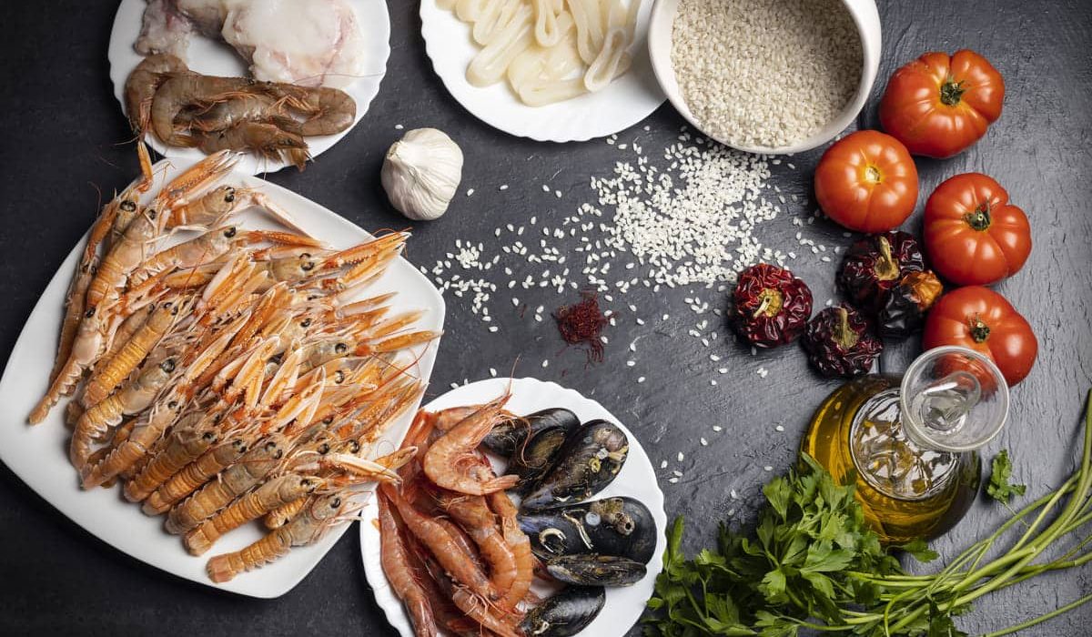 ingredientes paella marisco
