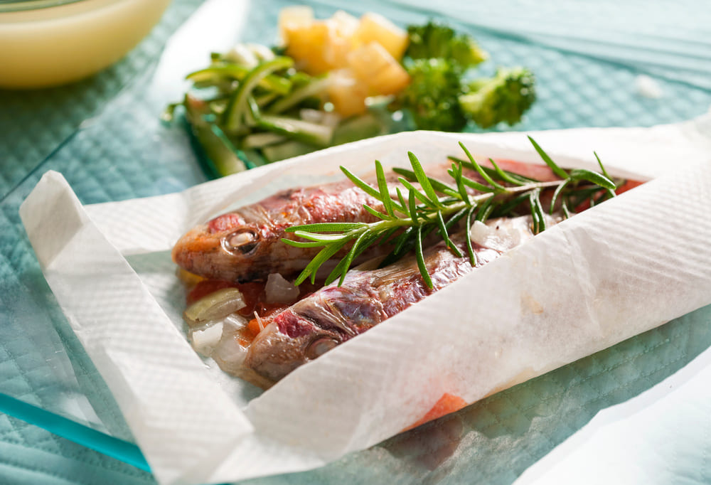 salmonete en papillote